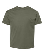 Hanes 498Y - Youth Perfect-T T-Shirt — Fatigue Green (flat)