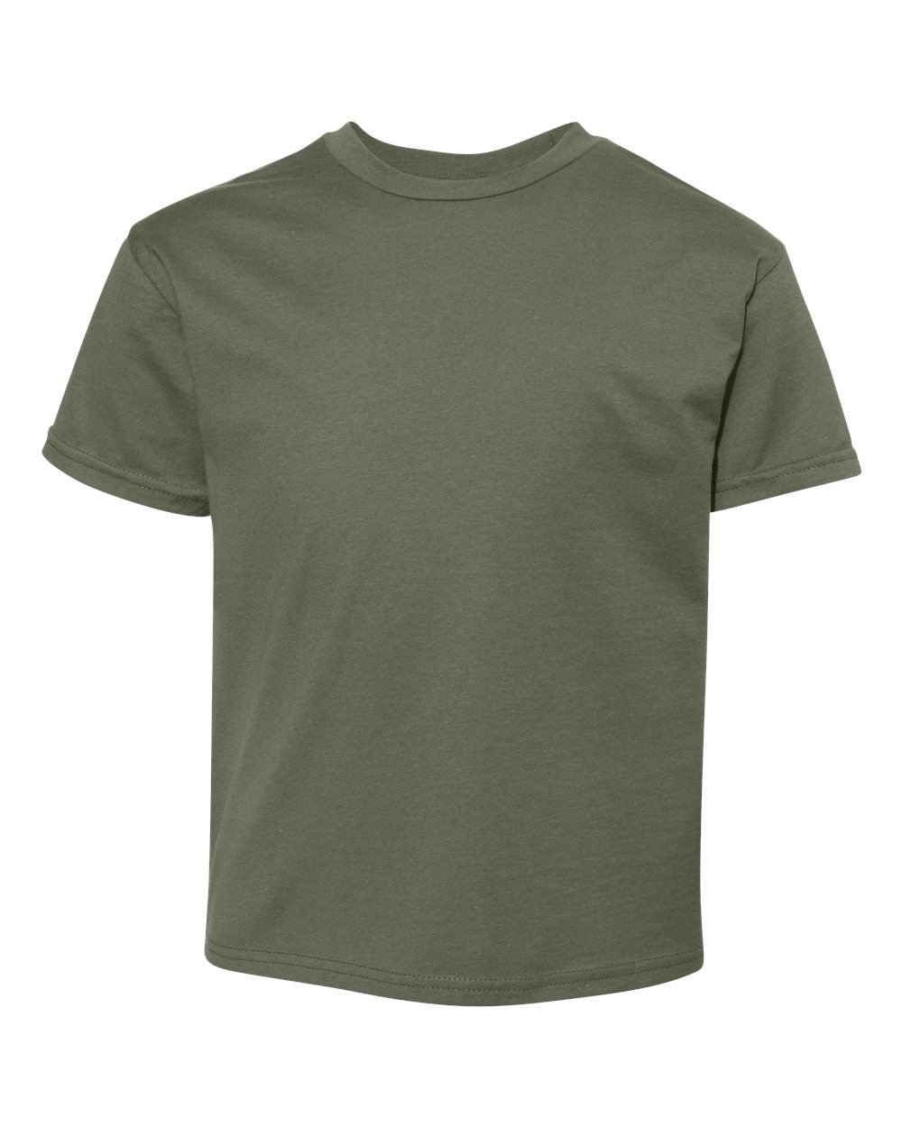 Hanes 498Y - Youth Perfect-T T-Shirt — Fatigue Green (flat)