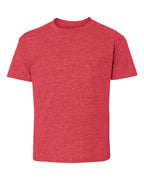 Hanes 498Y - Youth Perfect-T T-Shirt — Heather Red (flat)