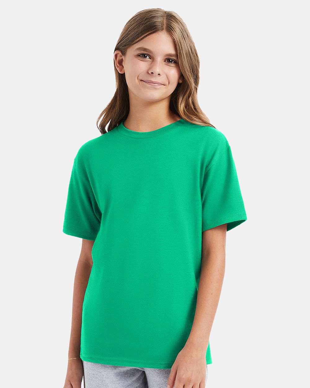 Hanes 498Y - Youth Perfect-T T-Shirt — Kelly Green