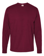 Hanes 5286 - Essential-T Long Sleeve T-Shirt — Athletic Cardinal (flat)