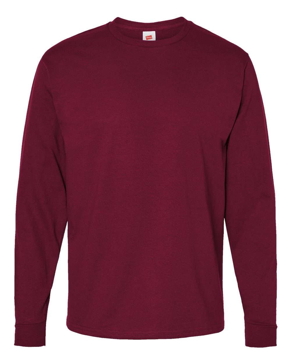 Hanes 5286 - Essential-T Long Sleeve T-Shirt — Athletic Cardinal (flat)