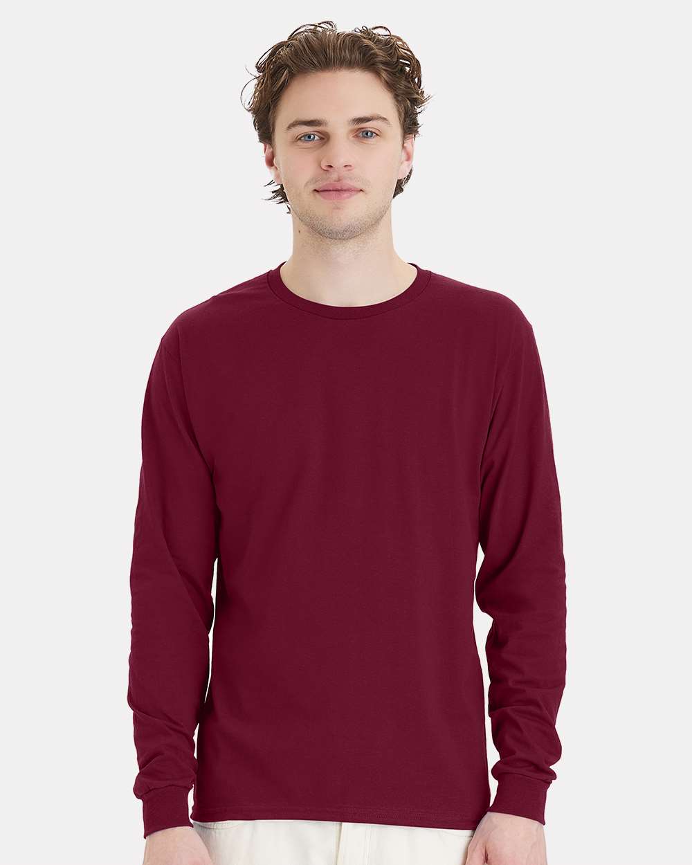 Hanes 5286 - Essential-T Long Sleeve T-Shirt — Athletic Cardinal