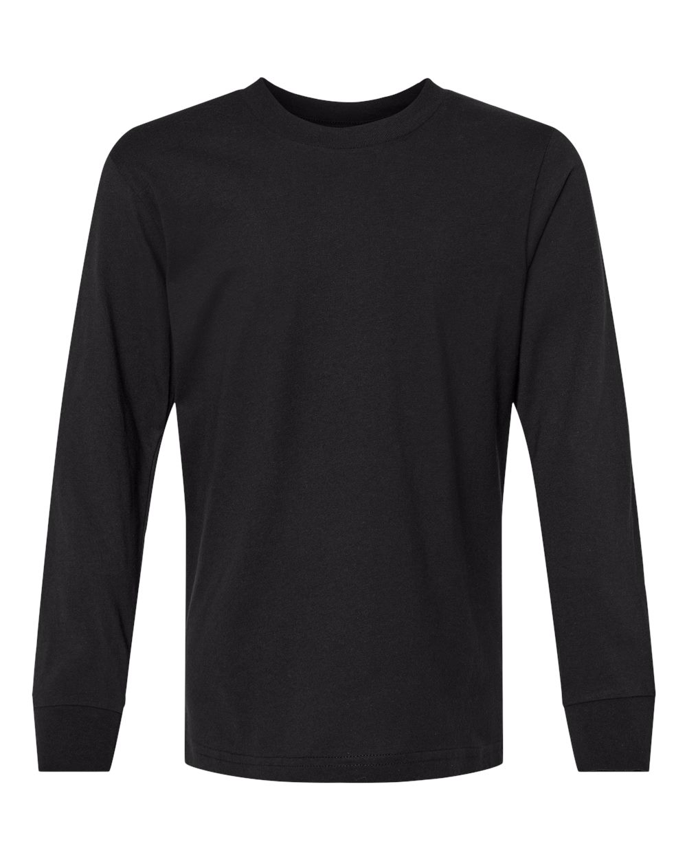 Next Level 3311 — Youth Cotton Long Sleeve T-Shirt — Black (flat)