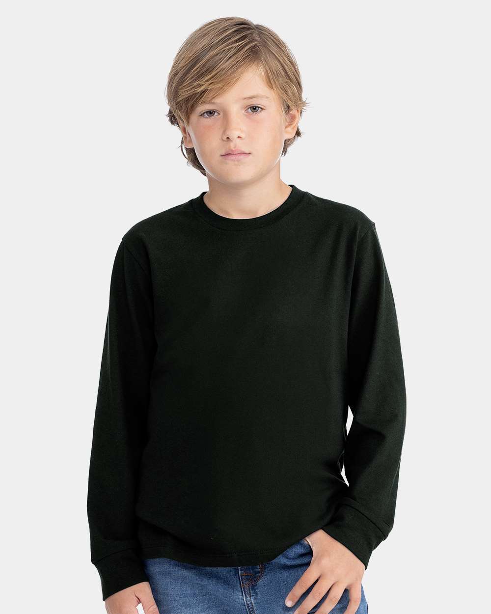Next Level 3311 — Youth Cotton Long Sleeve T-Shirt — Black
