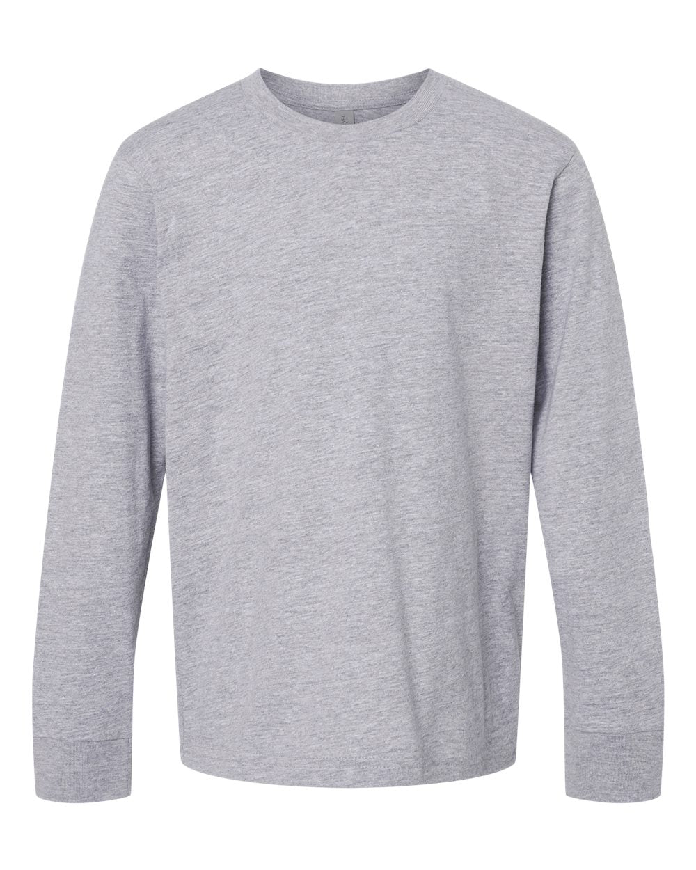 Next Level 3311 — Youth Cotton Long Sleeve T-Shirt — Heather Grey (flat)