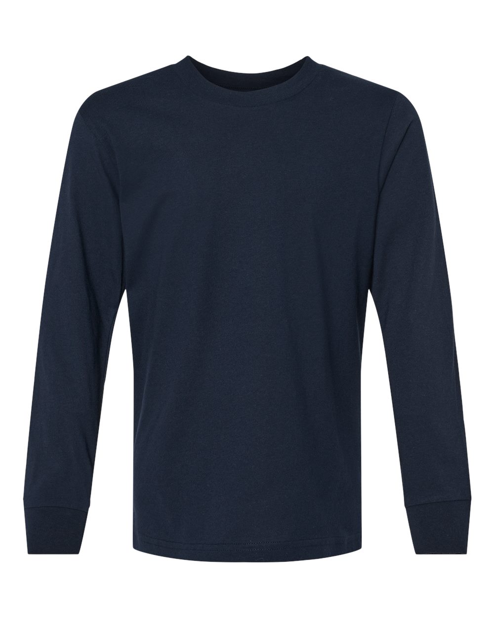Next Level 3311 — Youth Cotton Long Sleeve T-Shirt — Midnight Navy (flat)