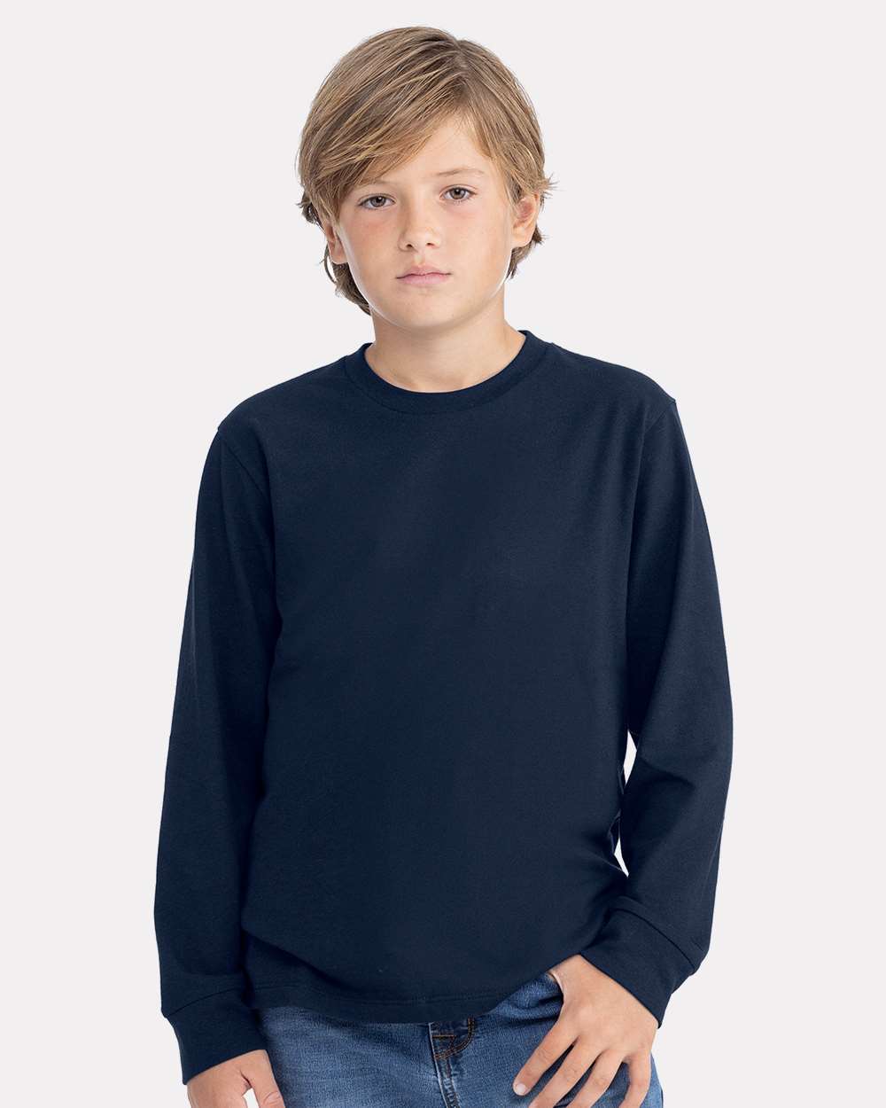 Next Level 3311 — Youth Cotton Long Sleeve T-Shirt — Midnight Navy