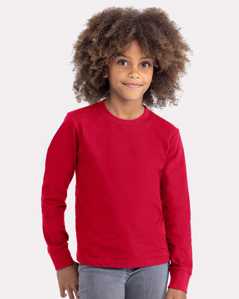 Next Level 3311 — Youth Cotton Long Sleeve T-Shirt — Red