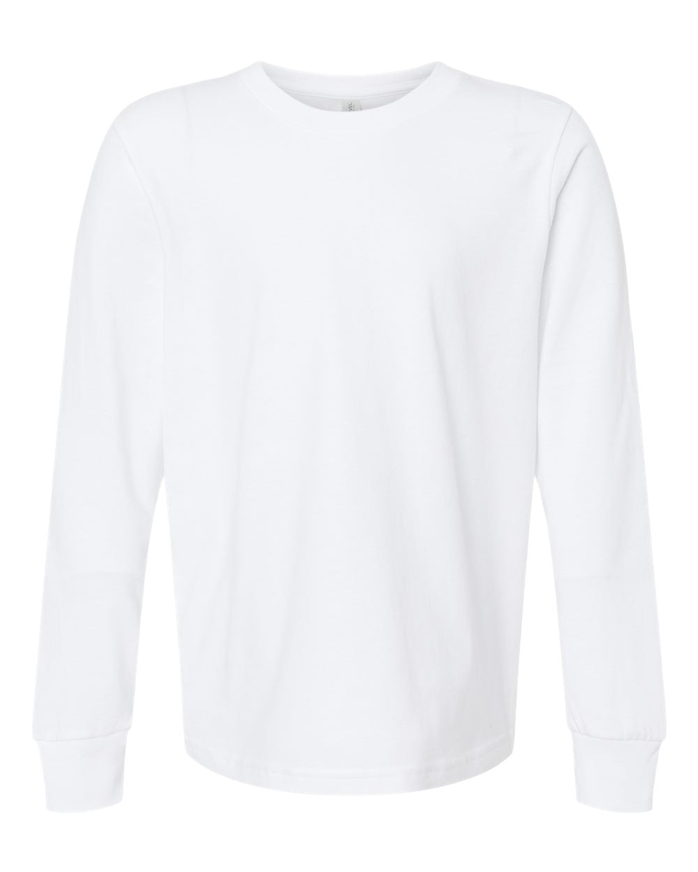 Next Level 3311 — Youth Cotton Long Sleeve T-Shirt — White (flat)