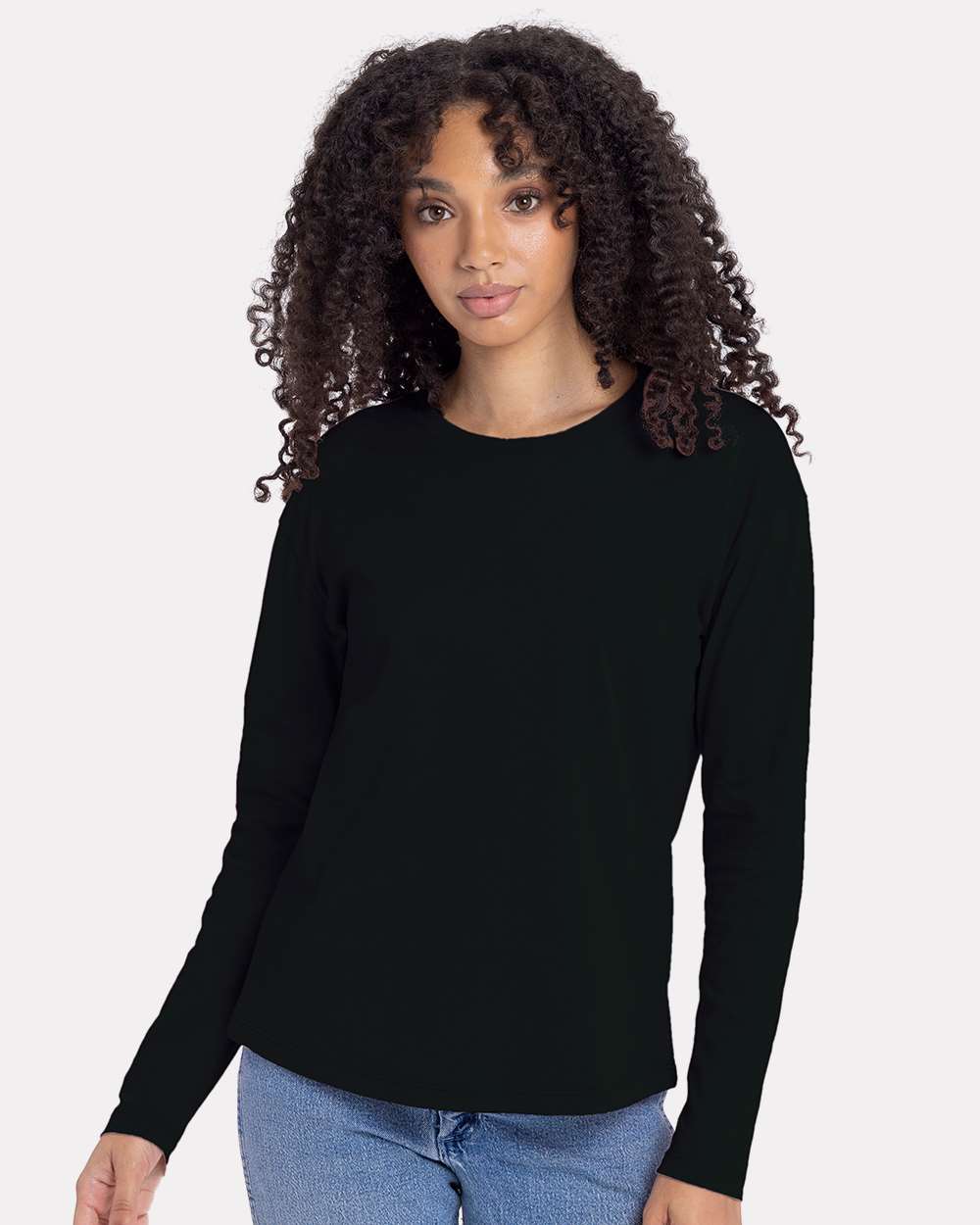 Next Level 3911 — Women's Cotton Relaxed Long Sleeve T-Shirt — Black