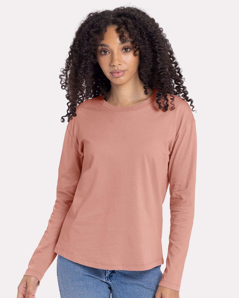 Next Level 3911 — Women's Cotton Relaxed Long Sleeve T-Shirt — Desert Pink