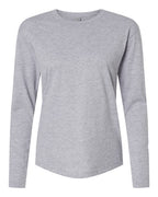 Next Level 3911 — Women's Cotton Relaxed Long Sleeve T-Shirt — Heather Grey (flat)
