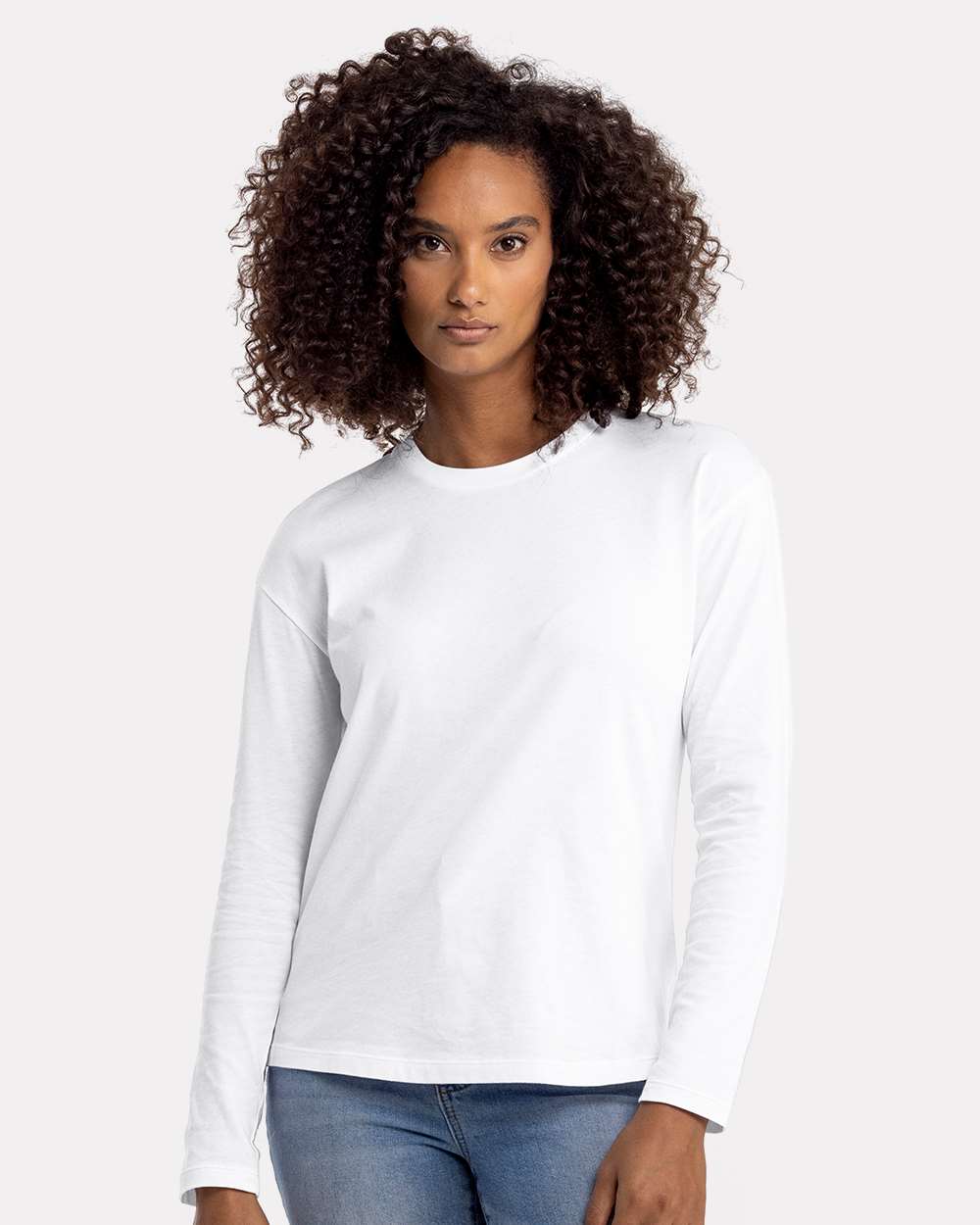Next Level 3911 — Women's Cotton Relaxed Long Sleeve T-Shirt — White