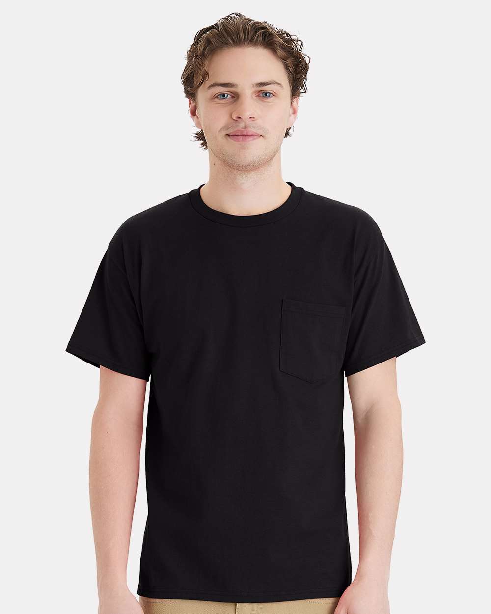 Hanes 5290P - Essential-T Pocket T-Shirt — Black