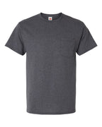 Hanes 5290P - Essential-T Pocket T-Shirt — Charcoal Heather (flat)
