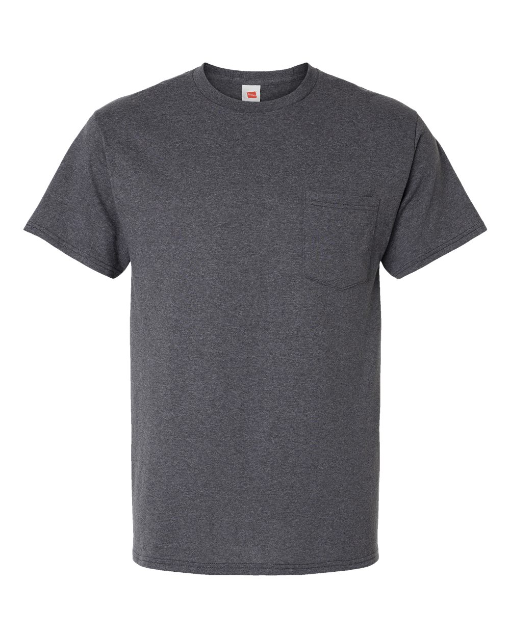 Hanes 5290P - Essential-T Pocket T-Shirt — Charcoal Heather (flat)
