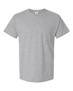 Hanes 5290P - Essential-T Pocket T-Shirt — Light Steel (flat)