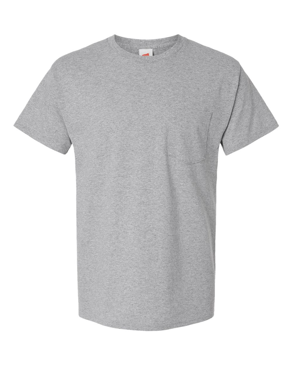 Hanes 5290P - Essential-T Pocket T-Shirt — Light Steel (flat)