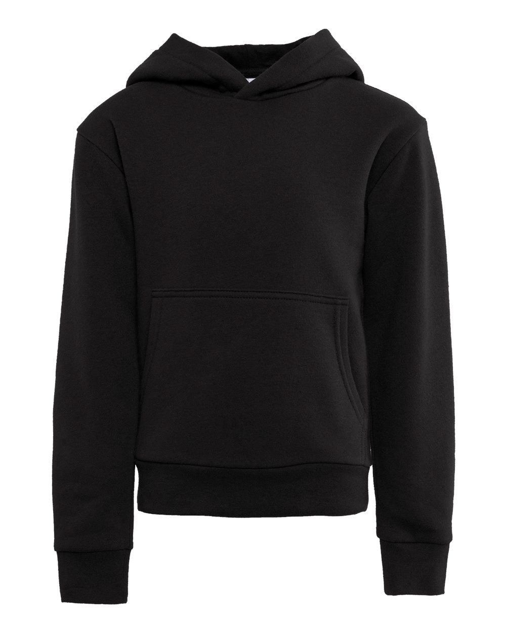 Next Level 9113 — Youth Fleece Hoodie Sweatshirt — Black (flat)