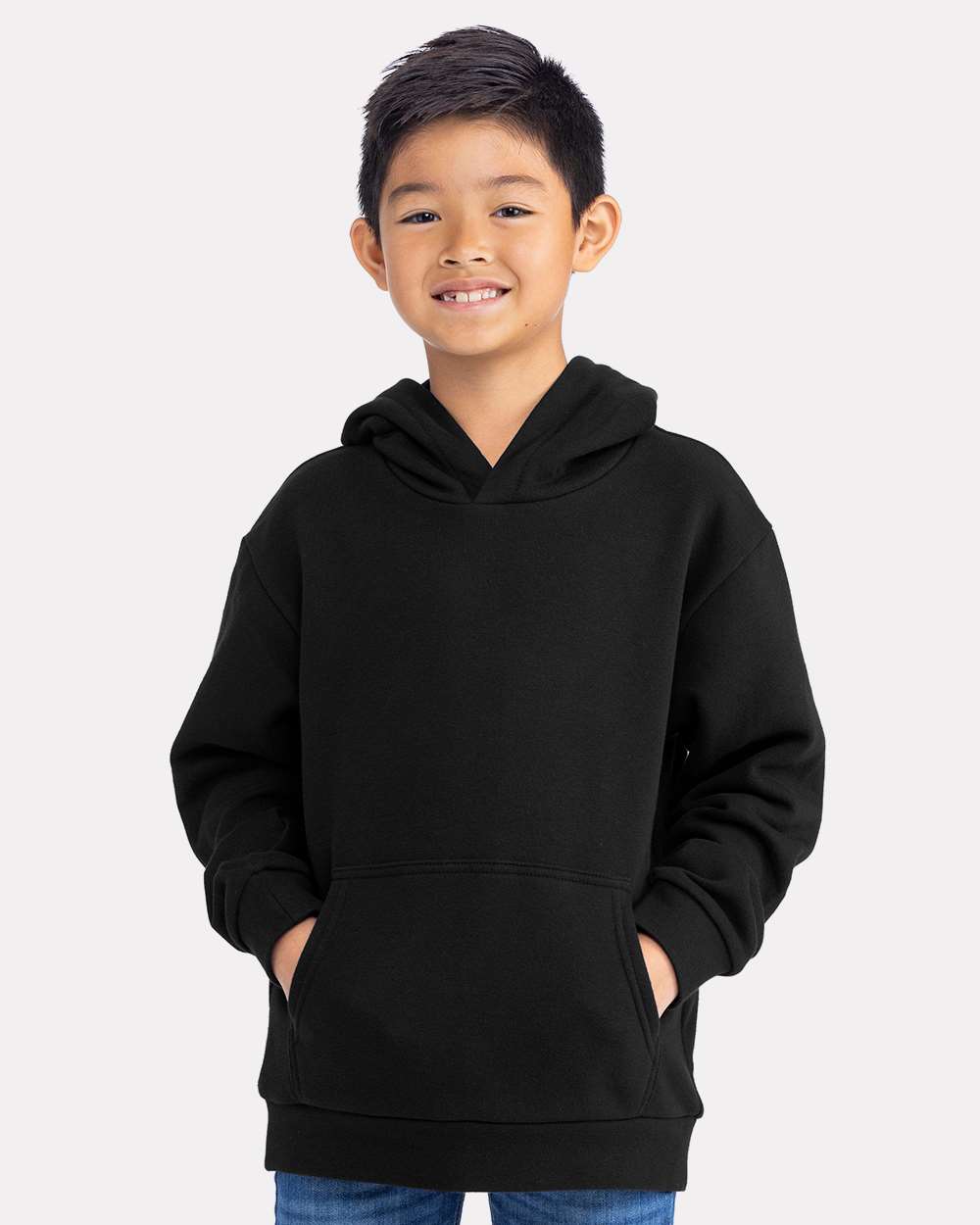 Next Level 9113 — Youth Fleece Hoodie Sweatshirt — Black
