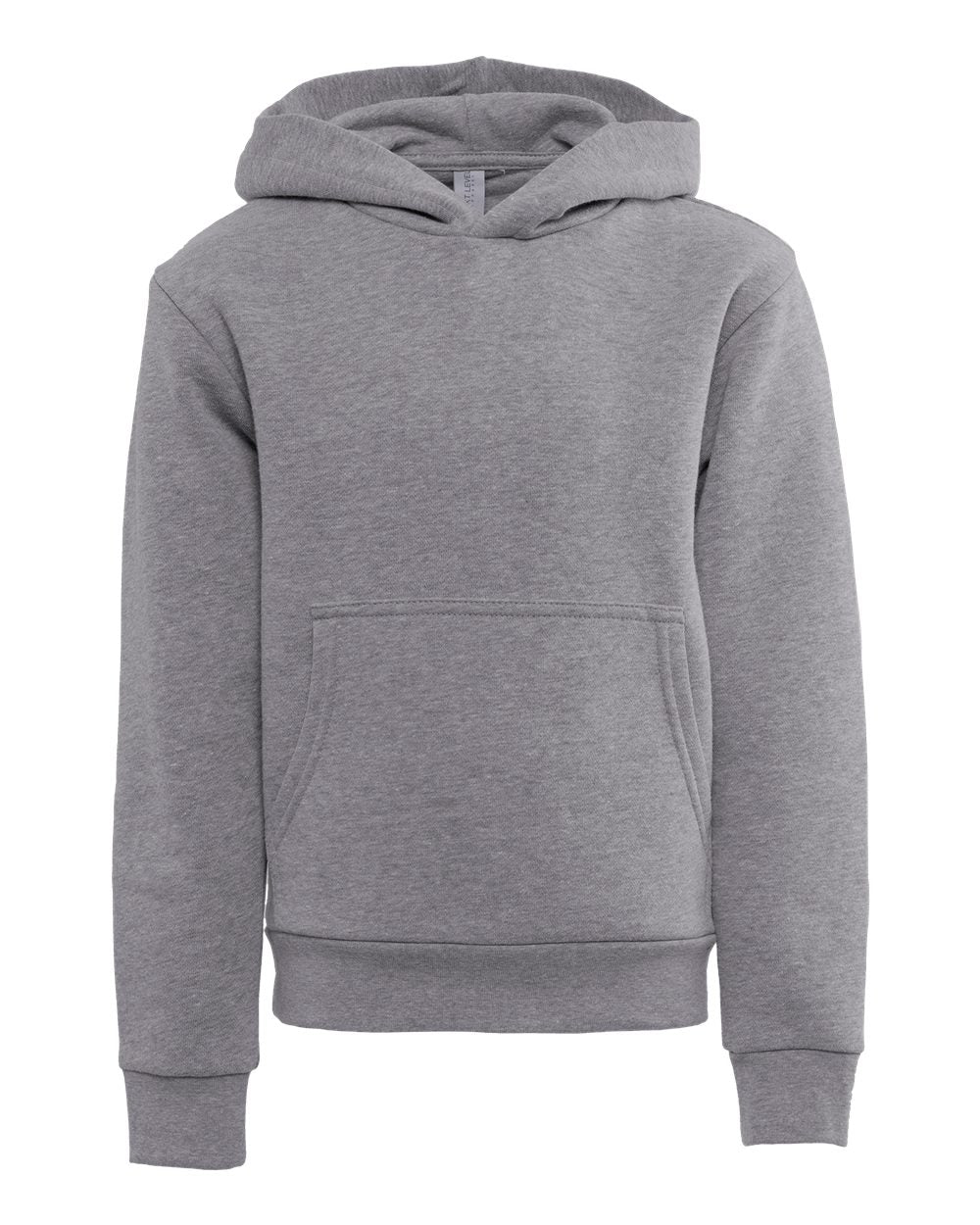 Next Level 9113 — Youth Fleece Hoodie Sweatshirt — Heather Grey (flat)