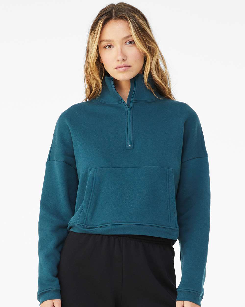 BELLA + CANVAS 3953 — Women’s Sponge Fleece Half Zip Pullover — Atlantic
