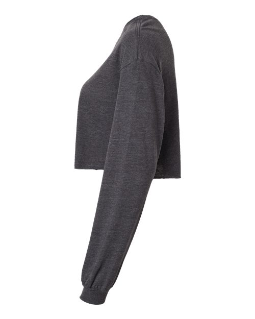 BELLA + CANVAS 6501 - Women's FWD Fashion Crop Long Sleeve Tee - Dark Grey Heather