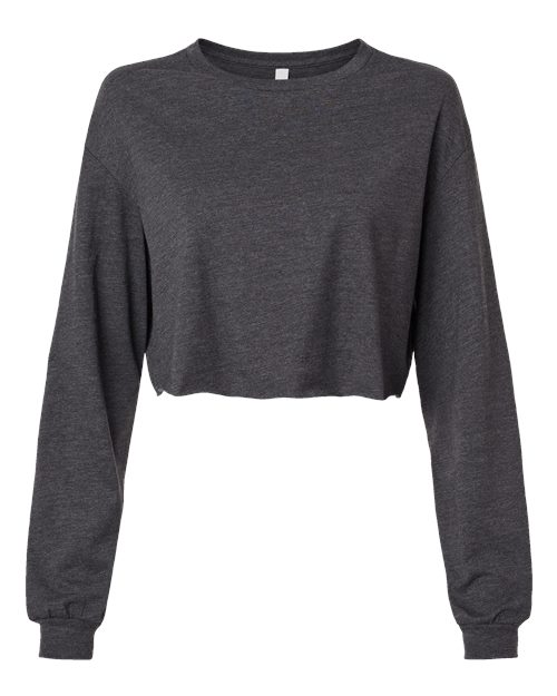 BELLA + CANVAS 6501 - Women's FWD Fashion Crop Long Sleeve Tee - Dark Grey Heather