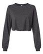 BELLA + CANVAS 6501 - Women's FWD Fashion Crop Long Sleeve Tee - Dark Grey Heather