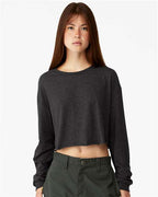BELLA + CANVAS 6501 - Women's FWD Fashion Crop Long Sleeve Tee - Dark Grey Heather