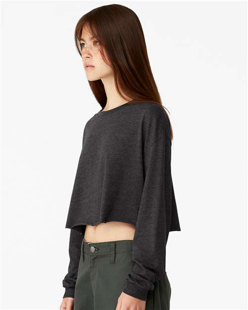 BELLA + CANVAS 6501 - Women's FWD Fashion Crop Long Sleeve Tee - Dark Grey Heather