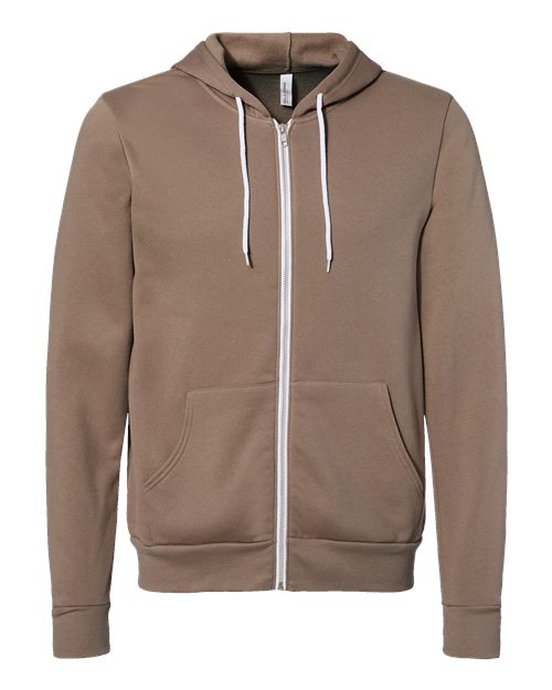 BELLA + CANVAS 3739 - Unisex Sponge Fleece Full-Zip Hoodie Sweatshirt - Vintage Brown