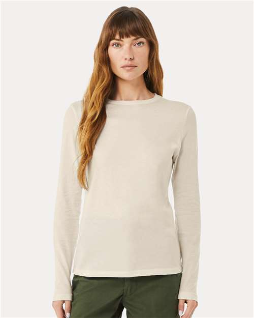 BELLA + CANVAS 6500 - Womens Jersey Long Sleeve Tee - Heather Dust