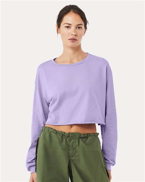 BELLA + CANVAS 6501 - Women's FWD Fashion Crop Long Sleeve Tee - Dark Lavender