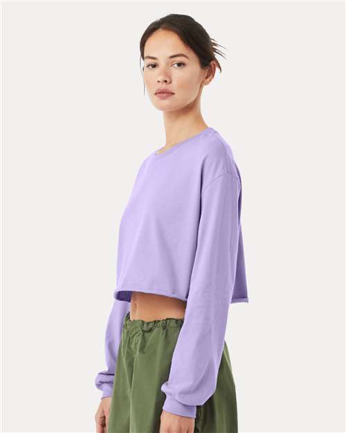 BELLA + CANVAS 6501 - Women's FWD Fashion Crop Long Sleeve Tee - Dark Lavender