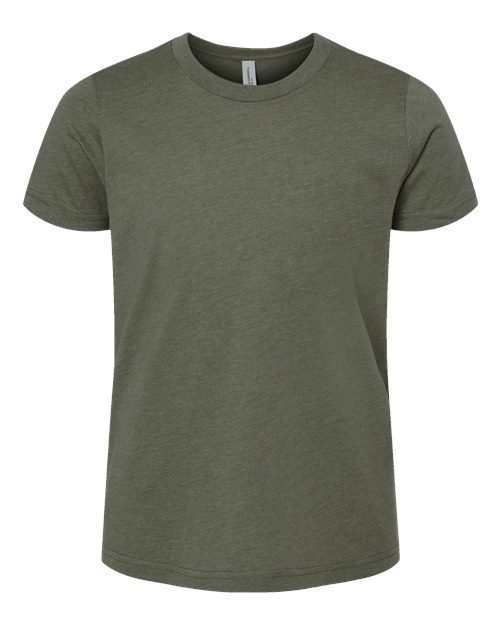 BELLA + CANVAS 3001YCVC - Youth CVC Jersey Tee - Heather Military Green