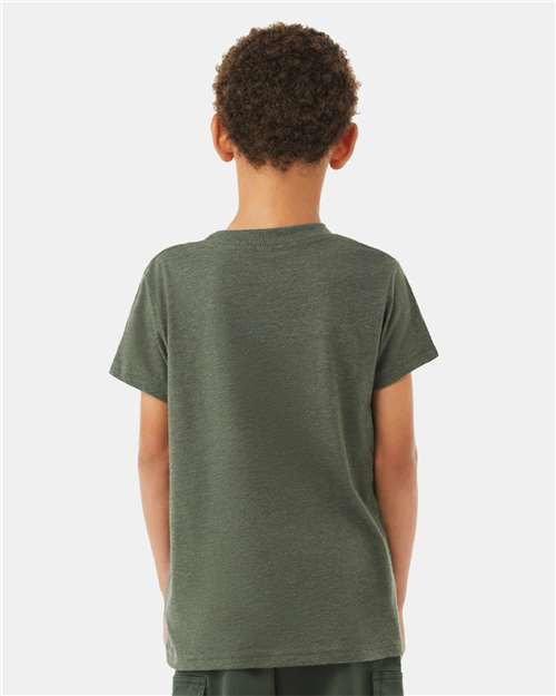 BELLA + CANVAS 3001YCVC - Youth CVC Jersey Tee - Heather Military Green