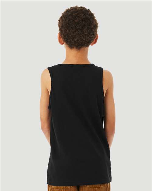 BELLA + CANVAS 3480YCVC - Youth Heather CVC Tank - Solid Black Blend