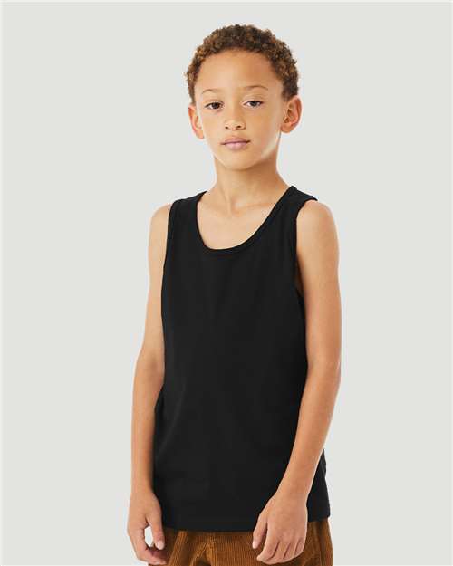 BELLA + CANVAS 3480YCVC - Youth Heather CVC Tank - Solid Black Blend