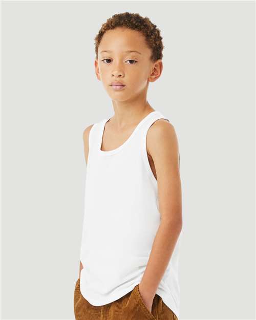 BELLA + CANVAS 3480YCVC - Youth Heather CVC Tank - Solid White Blend
