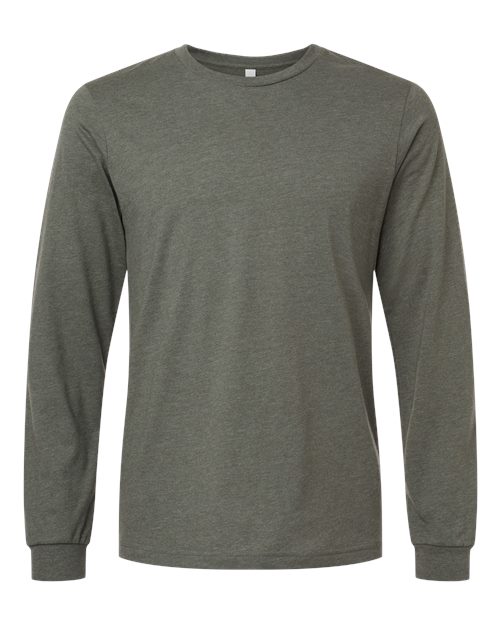 BELLA + CANVAS 3501CVC - Heather CVC Long Sleeve Tee - Heather Military Green