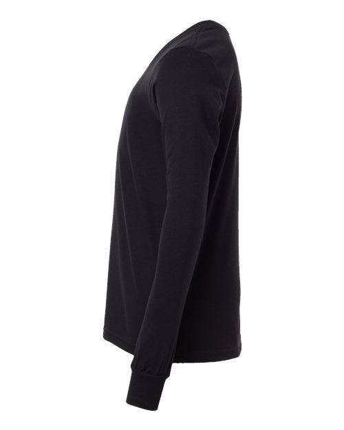 BELLA + CANVAS 3501YCVC - Youth Heather CVC Long Sleeve Tee - Solid Black Blend
