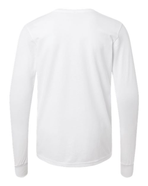 BELLA + CANVAS 3501YCVC - Youth Heather CVC Long Sleeve Tee - Solid White Blend