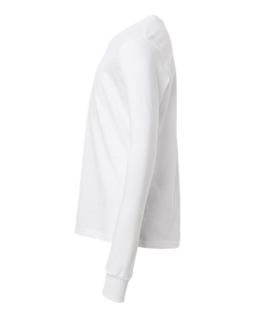 BELLA + CANVAS 3501YCVC - Youth Heather CVC Long Sleeve Tee - Solid White Blend