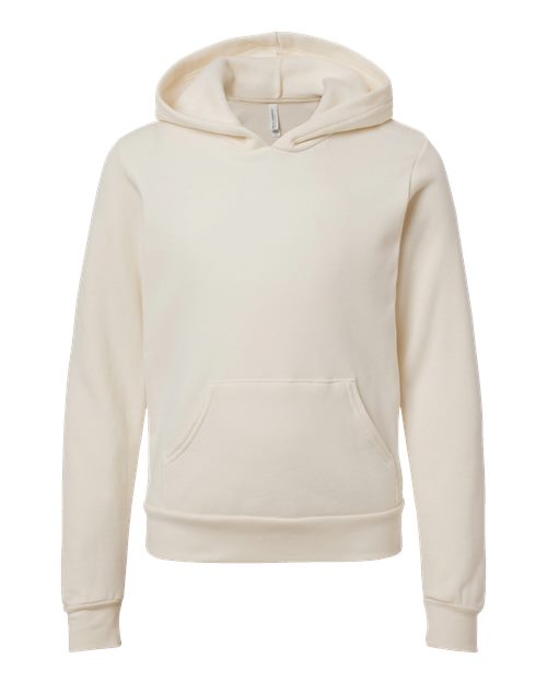 BELLA + CANVAS 3719Y - Youth Sponge Fleece Hoodie Sweatshirt - Natural