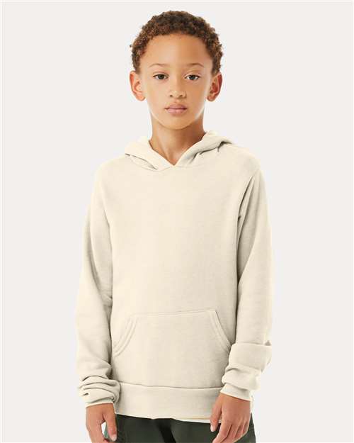 BELLA + CANVAS 3719Y - Youth Sponge Fleece Hoodie Sweatshirt - Natural