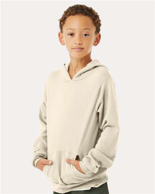BELLA + CANVAS 3719Y - Youth Sponge Fleece Hoodie Sweatshirt - Natural