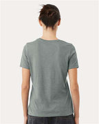 BELLA + CANVAS 6400CVC - Womens Relaxed Fit Heather CVC Tee - Heather Blue Storm