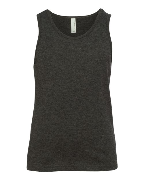 BELLA + CANVAS 3480YCVC - Youth Heather CVC Tank - Dark Grey Heather